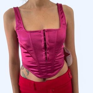 Mixed Threads Pink Satin Corset Top 💗
